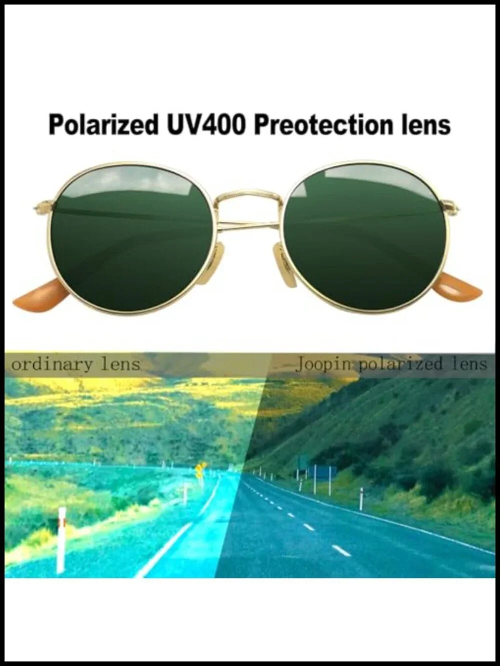 Vintage Round Polarized Sunglasses UV400 Protection Retro Circle Shades